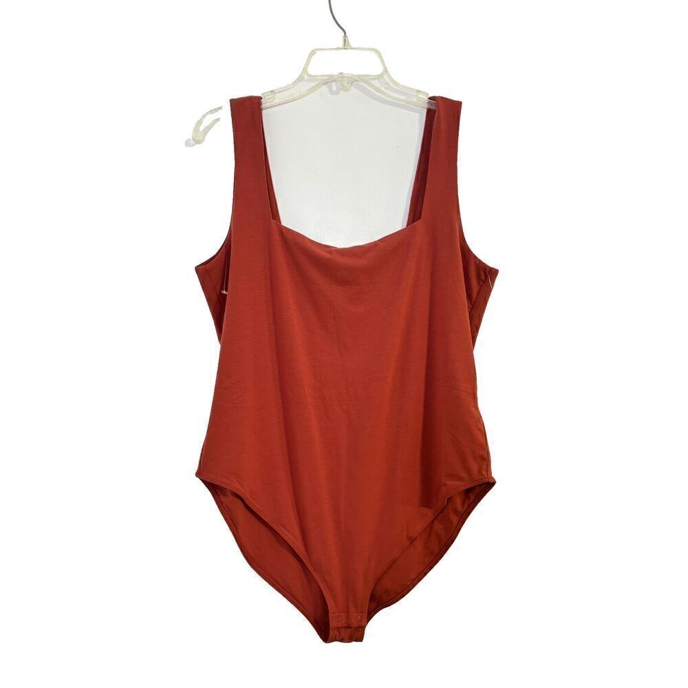 Old Navy Bodysuit Plus curvy‎ 2X Rust Seamless Sleeveless Solid Scoop Neck